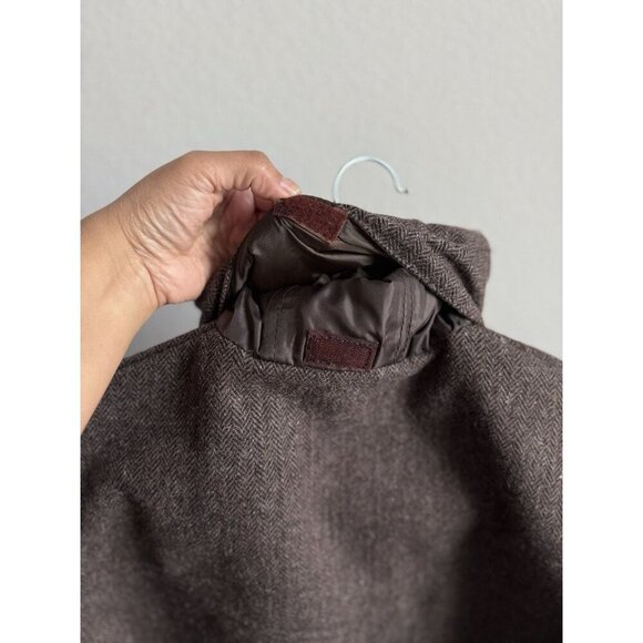 STS Ranchwear The Stone Mens Small Wool Blend Jacket Brown Concealable Hood - Picture 14 of 16